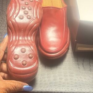 BCBGMaxAzria Red Leather Mules